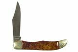 Pocket Knife With Red/Orange Agate Inlays - Hand-Crafted In Utah #327579-3